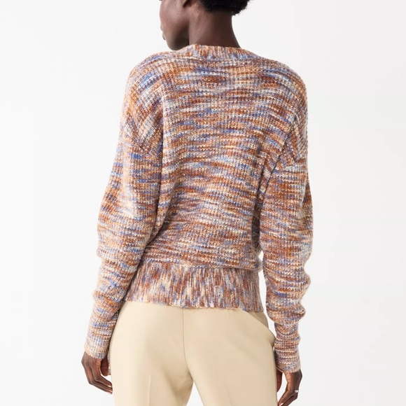 NINE WEST Oversized Wrap Sweater Small Belted Knit Coastal Boho Chic Eclectic - Picture 5 of 16